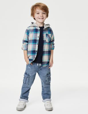 Regular Denim Cargo Jeans (2-8 Yrs)