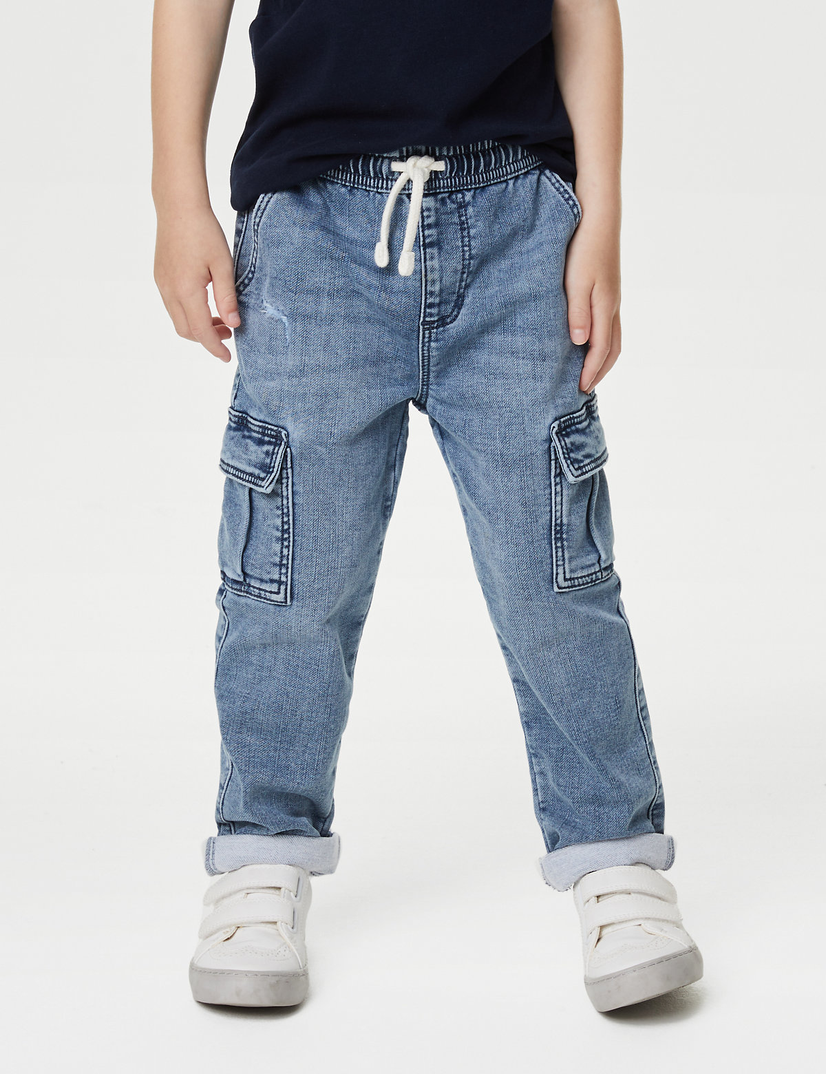 Regular Denim Cargo Jeans (2-8 Yrs)