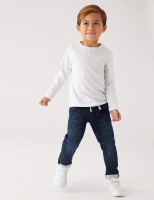 

Boys M&S Collection Regular Cotton Rich Paint Splat Jeans (2-8 Yrs) - Denim, Denim