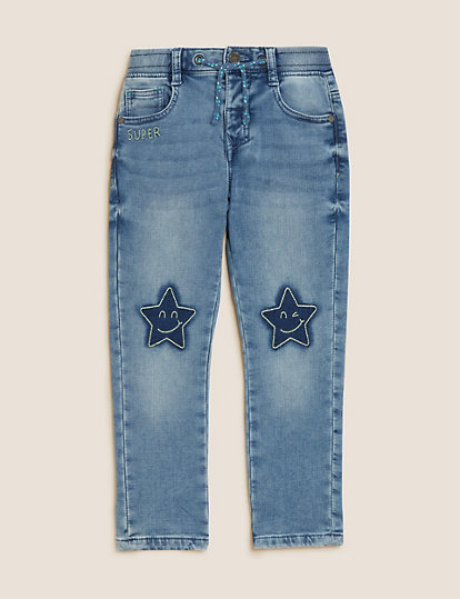 Regular Cotton Rich Star Embroidered Jeans