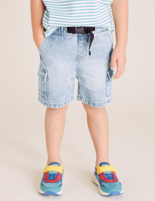 Pure Cotton Utility Denim Shorts (27 Yrs)