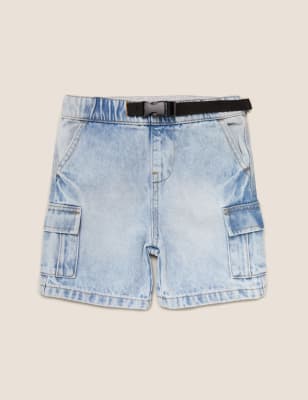 Pure Cotton Utility Denim Shorts (27 Yrs)