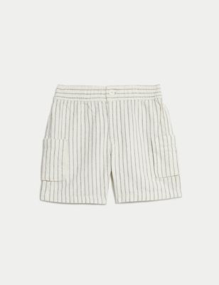 

Boys M&S Collection Pure Cotton Striped Shorts (2-8 Years) - Cream Mix, Cream Mix