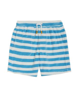 

Boys M&S Collection Cotton Rich Towelling Striped Shorts (2-7 Yrs) - Blue Mix, Blue Mix