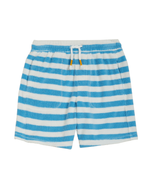 

Boys M&S Collection Cotton Rich Towelling Striped Shorts (2-7 Yrs) - Blue Mix, Blue Mix