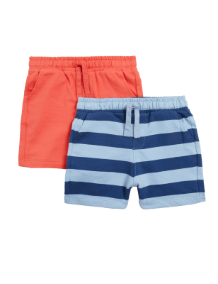 

Boys M&S Collection 2pk Pure Cotton Plain & Striped Shorts (2-7 Yrs) - Multi, Multi