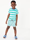 Pure Cotton Printed Rugby Shorts (2-7 Yrs)