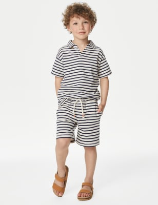 Pure Cotton Striped Shorts (2-8 Yrs)