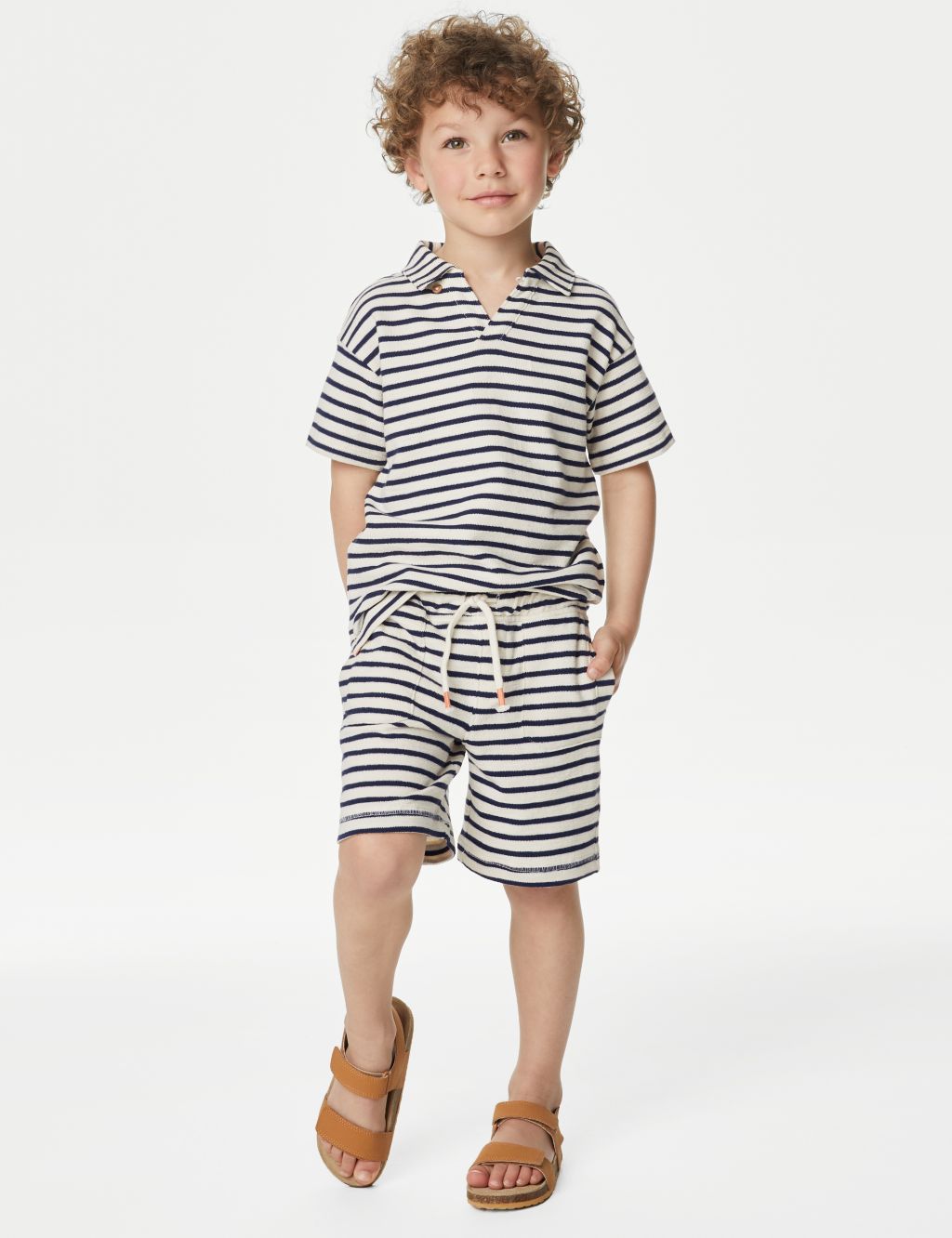 Pure Cotton Striped Shorts (2-8 Yrs) image 1