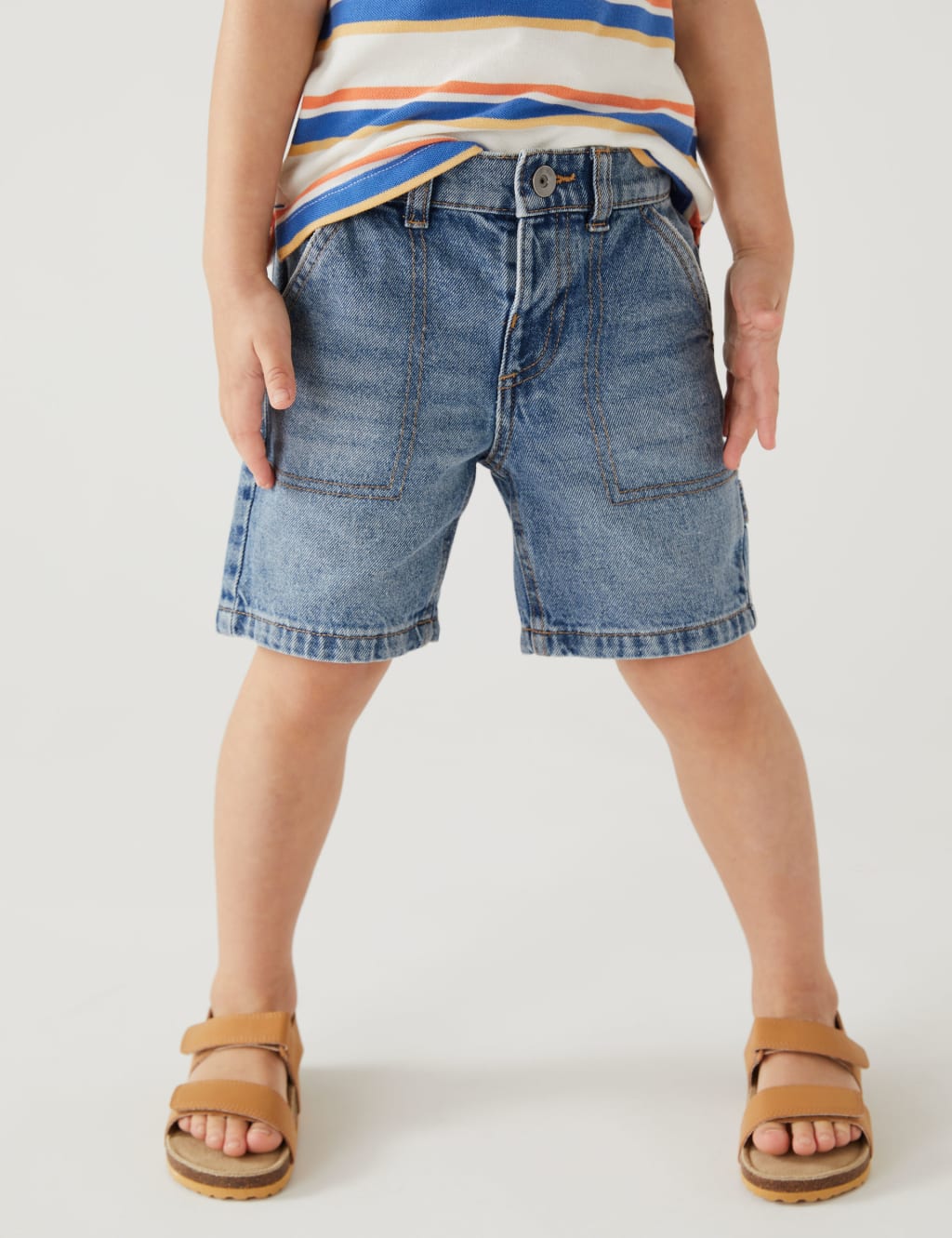 Pure Cotton Denim Shorts (2 - 8 Yrs) image 3