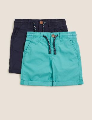 Lot de 2 shorts indéchirables 100 % coton (du 2 au 7 ans) - Navy Mix