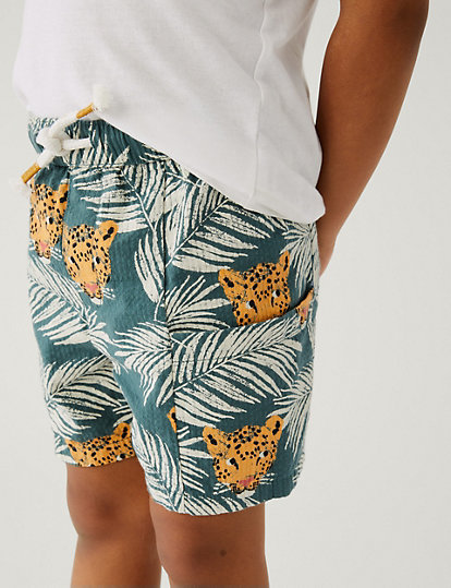 Pure Cotton Safari Print Shorts