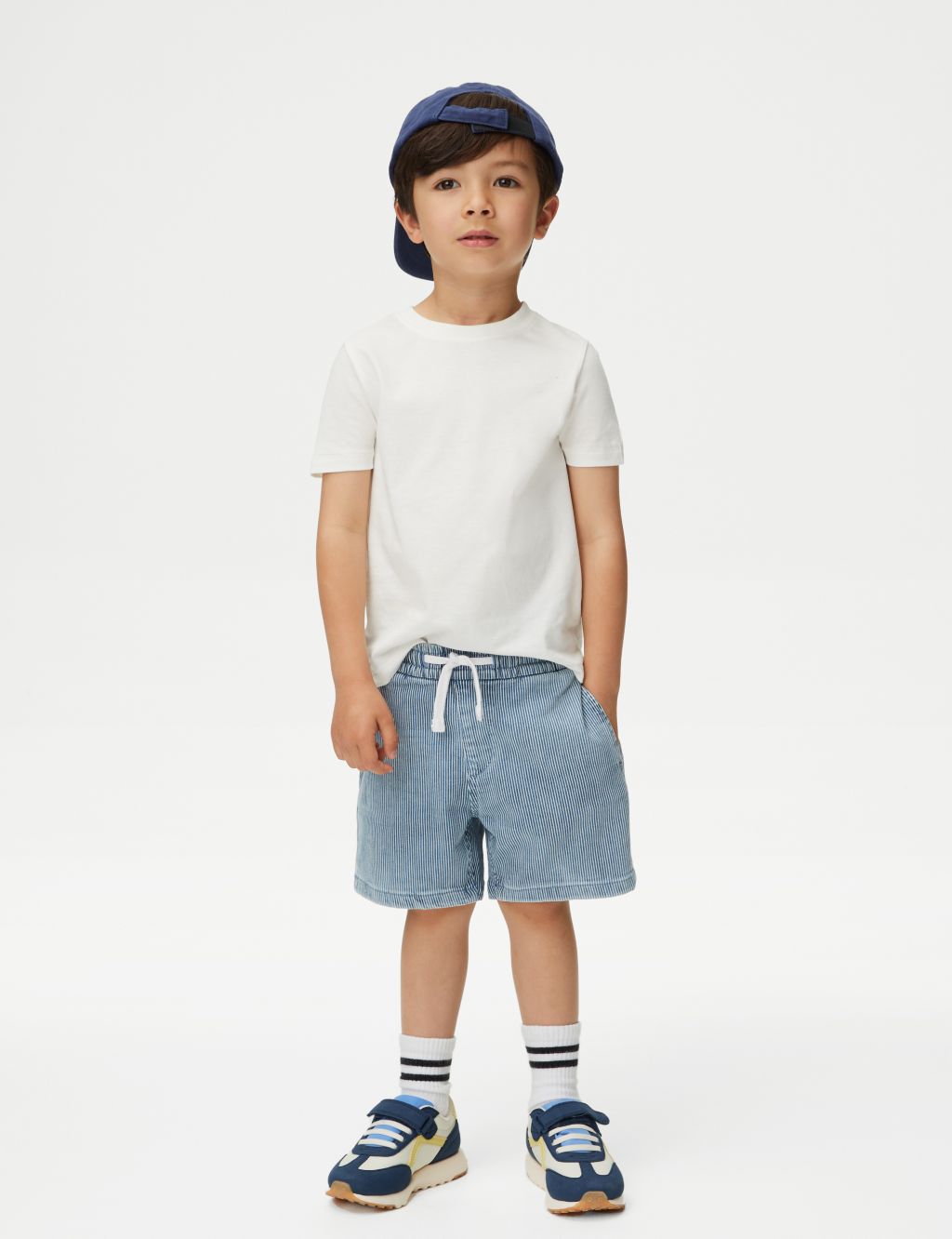 Denim Striped Shorts (2-8 Yrs)