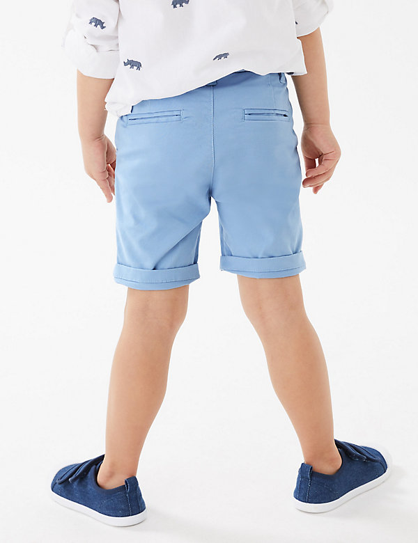 M&S Boys Kids Adjustable Waist Khaki Cotton Chino Shorts RRP £25 Age 1 to 7 Yrs 