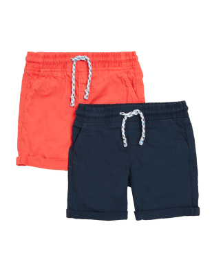 

Boys M&S Collection 2pk Pure Cotton Ripstop Shorts (2-7 Yrs) - Navy Mix, Navy Mix