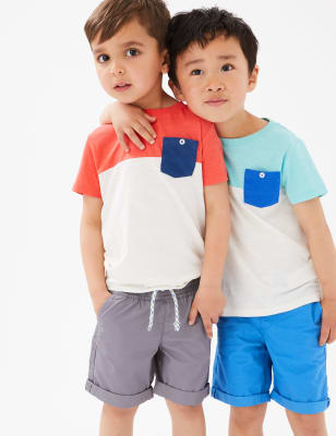 

Boys M&S Collection 2pk Pure Cotton Shorts (2-7 Yrs) - Blue Mix, Blue Mix