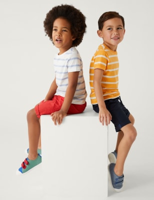 

M&S Collection 2er-Pack Shorts aus reiner Baumwolle (2-8 J.) - Navy Mix, Navy Mix