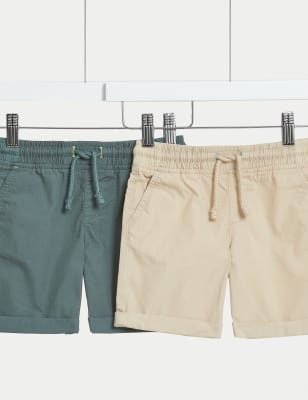 

Boys M&S Collection 2pk Pure Cotton Shorts (2 - 8 Yrs) - Stone Mix, Stone Mix