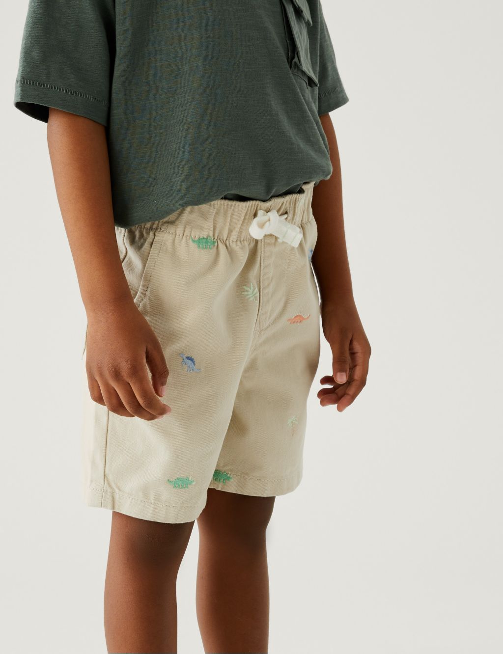 Pure Cotton Dinosaur Shorts (2-8 Yrs) image 2