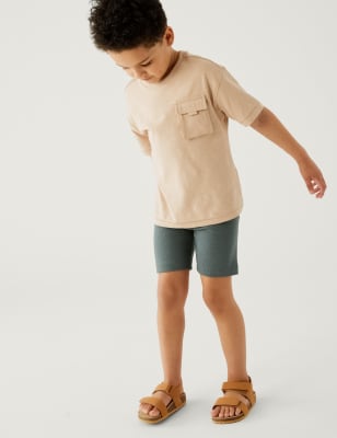 

M&S Collection Radlerhose mit hohem Baumwollanteil und Rippenmuster (2-8 J.) - Sage, Sage
