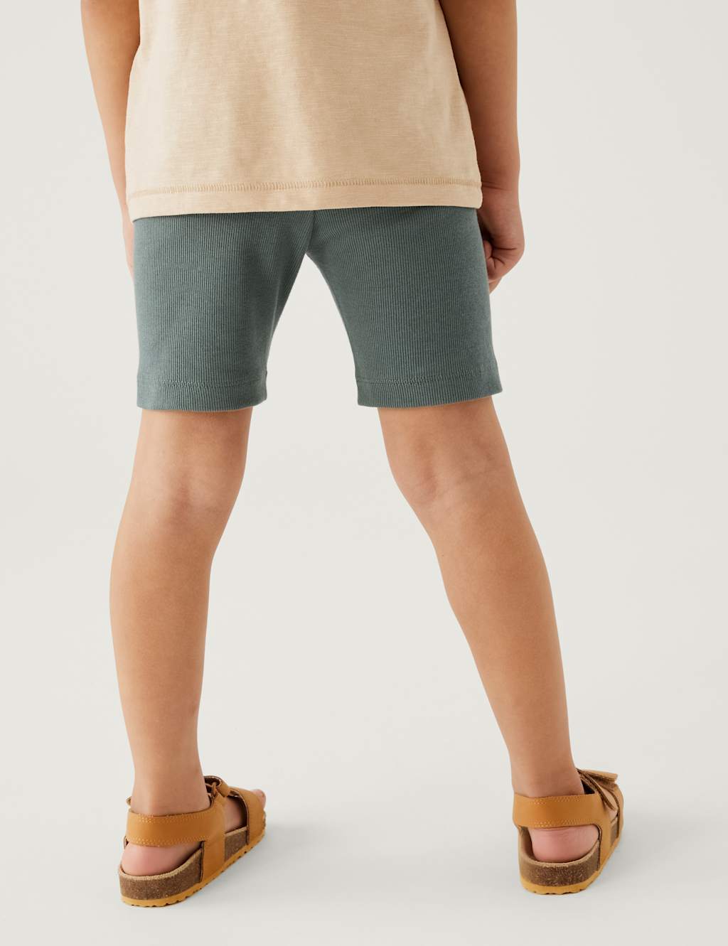 Cotton Rich Ribbed Cycling Shorts (2-8 Yrs) image 3