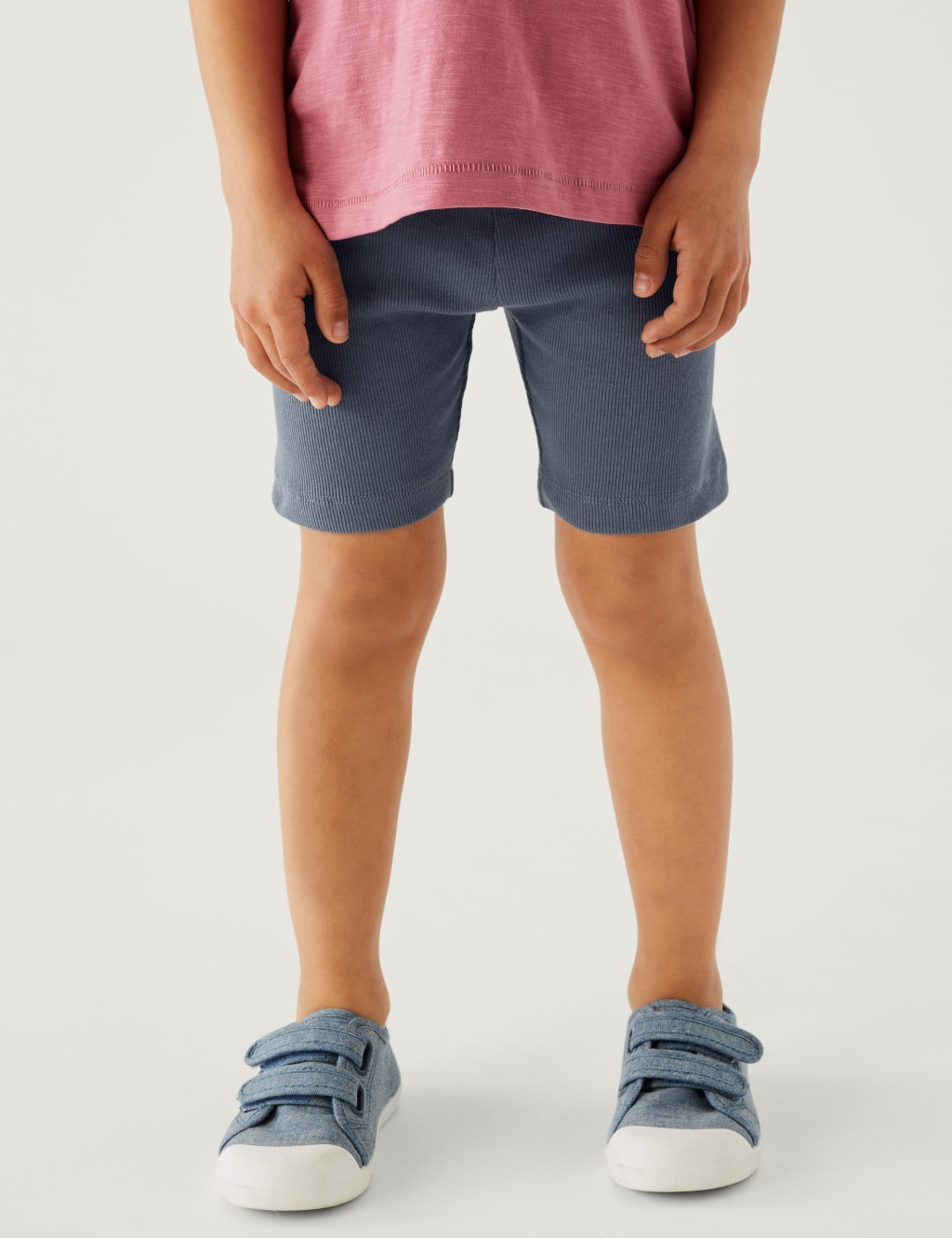 Cotton Rich Ribbed Cycling Shorts (2-8 Yrs) image 3