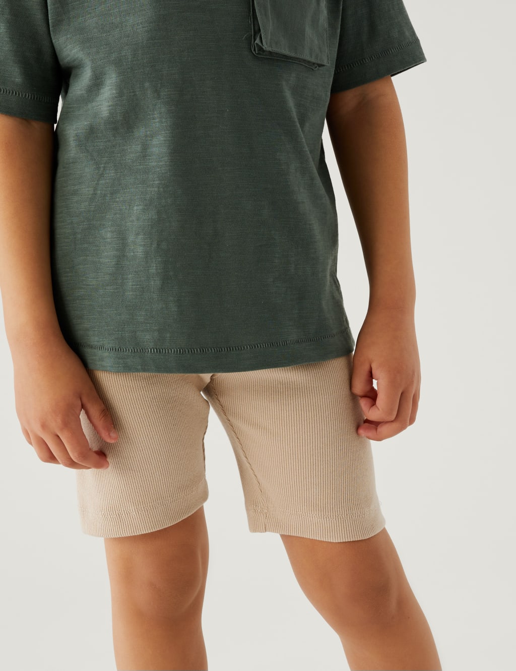 Cotton Rich Ribbed Cycling Shorts (2-8 Yrs) image 2