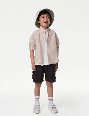 

Boys M&S Collection Pure Cotton Cargo Shorts (2-8 Yrs) - Charcoal, Charcoal