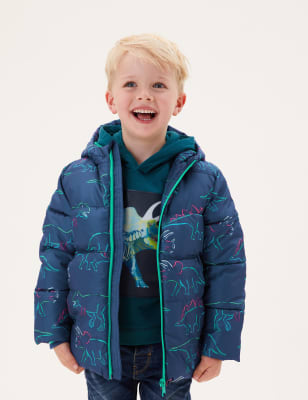 

Boys M&S Collection Stormwear™ Dinosaur Padded Coat (2-7 Yrs) - Blue Mix, Blue Mix