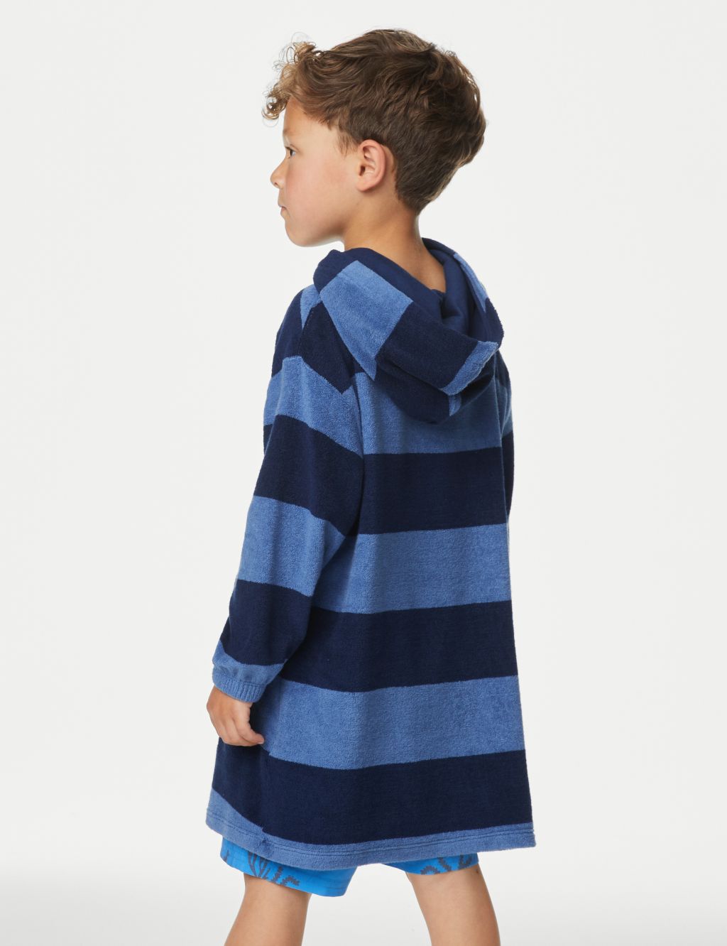 Cotton Rich Towelling Striped Poncho (1-7 Yrs) image 3