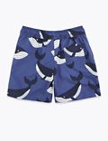 Whale Print Swim Shorts (2-7 Yrs)