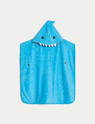 Cotton Rich Shark Towelling Poncho (2-8 Yrs)