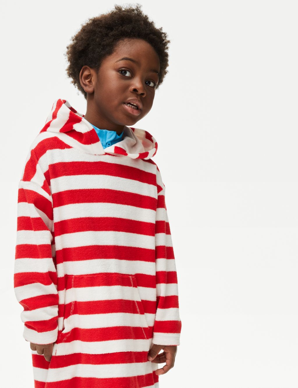 Cotton Rich Striped Towelling Poncho (2-8 Yrs) image 3