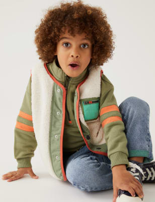 

Boys M&S Collection Borg Gilet (2-8 Yrs) - Cream Mix, Cream Mix