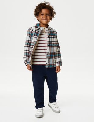 

Boys M&S Collection Pure Cotton Borg Lined Check Shacket (2-8 Yrs) - Multi, Multi