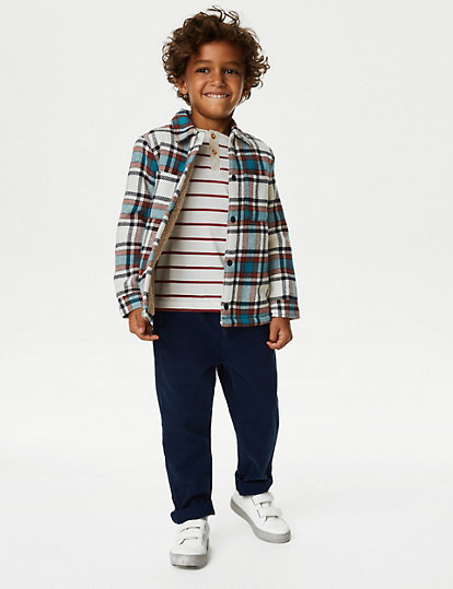 Pure Cotton Borg Lined Check Shacket (2-8 Yrs)
