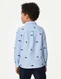 Pure Cotton Dino Embroidered Oxford Shirt (2-8 Yrs)