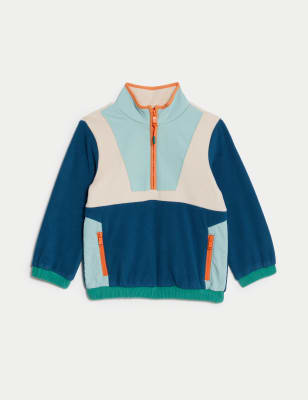 Colour Block Half Zip Fleece Top (2-8 Yrs)