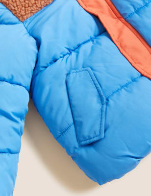 

Boys M&S Collection Stormwear™ Borg Padded Coat (2-7 Yrs) - Blue Mix, Blue Mix