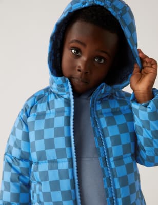 

M&S Collection Wattierter Stormwear™-Mantel mit Karomuster (2-8 J.) - Blue Mix, Blue Mix