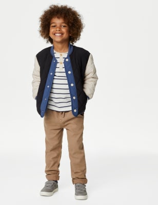 

Boys,Unisex,Girls M&S Collection Quilted Bomber (2-8 Yrs) - Charcoal Mix, Charcoal Mix