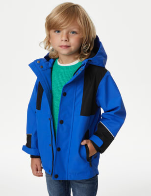 

Boys M&S Collection Waterproof Fleece Lined Jacket (2-8 Yrs) - Blue Mix, Blue Mix