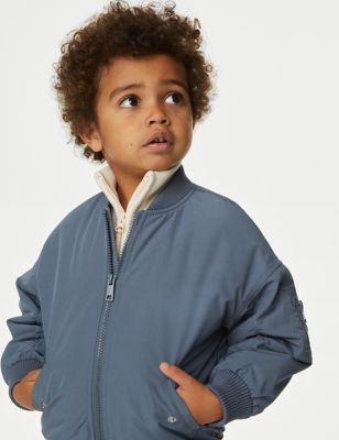 M&S Boy's Padded Bomber (2-8 Yrs) - 5-6 Y - Air Force Blue, Air Force Blue