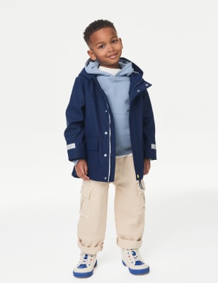 M&S Boy's Stormwear Fisherman Coat (2-8 Yrs) - 3-4 Y - Navy, Navy,Aqua