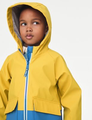M&S Boy's Stormwear Hooded Fisherman Coat (2-8 Yrs) - 3-4 Y - Yellow Mix, Yellow Mix