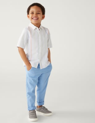 

Boys M&S Collection Cotton Rich Chinos (2-8 Yrs) - Blue, Blue