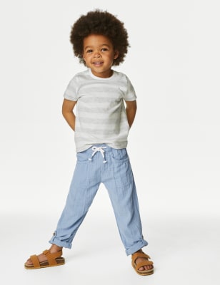 

M&S Collection Pantalón 100% algodón de tejido doble (2-8 años) - Blue, Blue