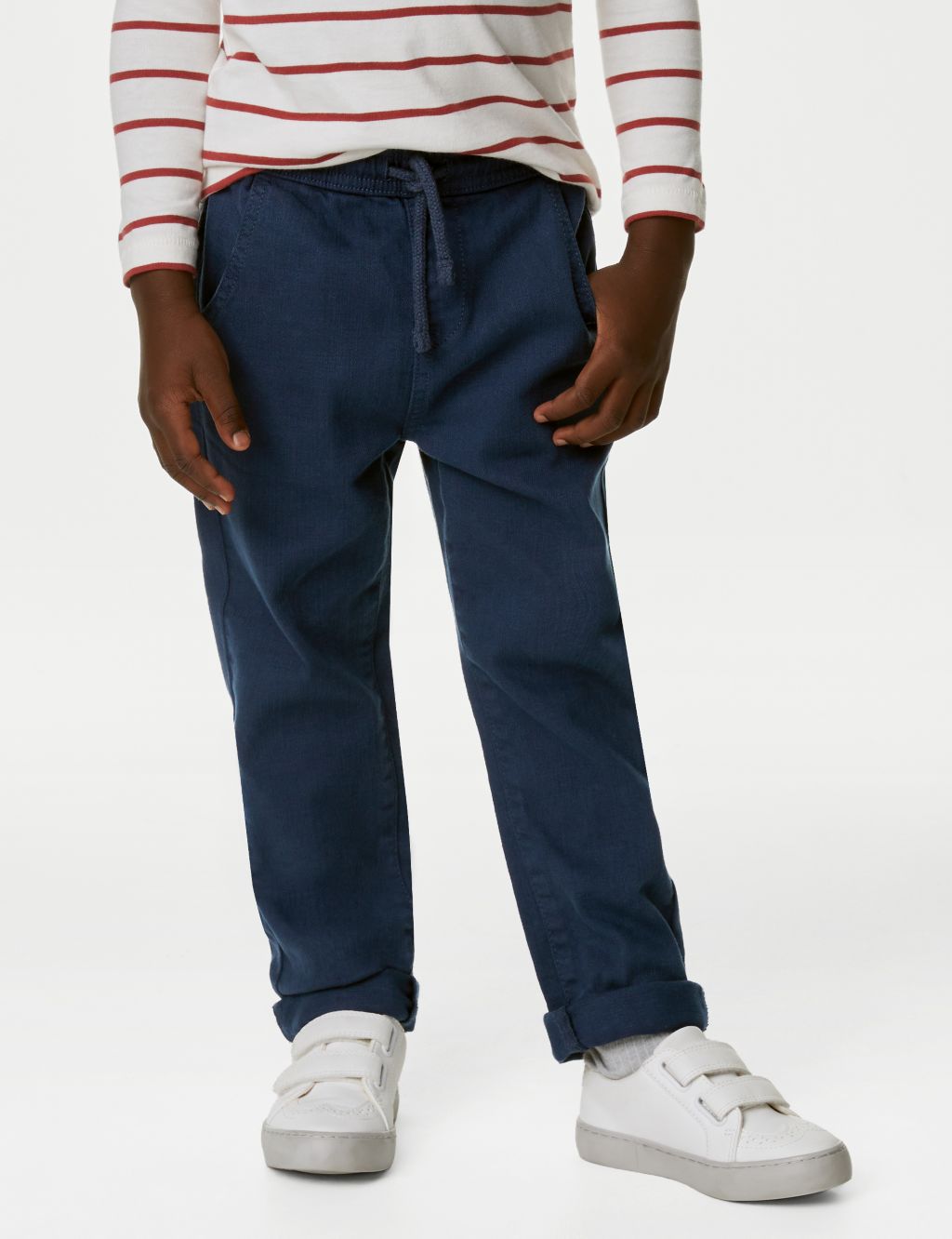 Cotton Rich Relaxed Fit Trousers (2-8 Yrs) image 4
