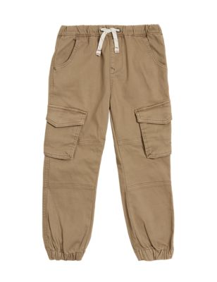Boys M&S Collection Cotton Rich Cargo Trousers (2-7 Yrs) - Tan