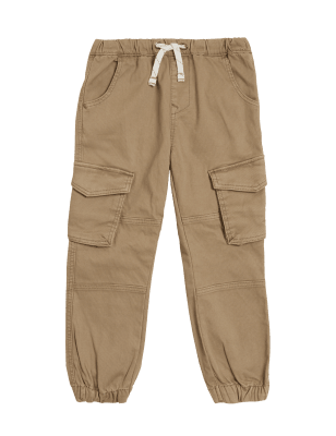 Boys M&S Collection Cotton Rich Cargo Trousers (2-7 Yrs) - Tan